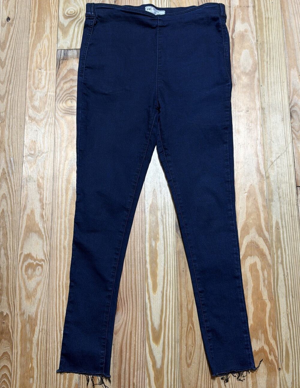 Free People Jeans Women's 30 Dark Blue Stretch Denim Pull On High Rise Skinny